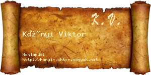 Kányi Viktor névjegykártya